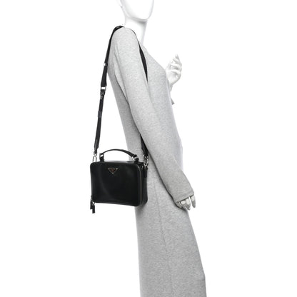 Prada Spazzolato Medium Brique Crossbody Bag Black 2 of 14