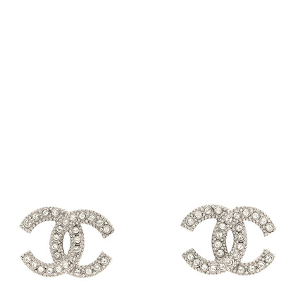 Chanel Crystal CC Earrings Silver 1 of 5