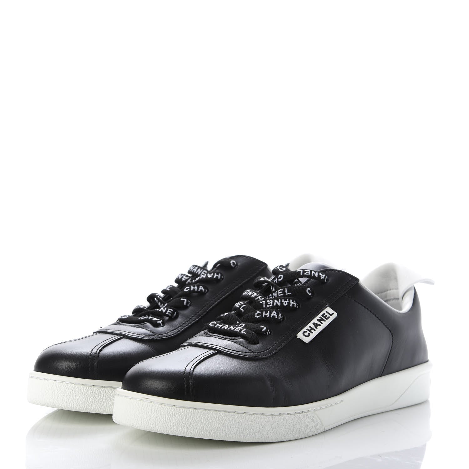 Chanel Calfskin CC Womens Sneakers 40.5 Black 3 of 10