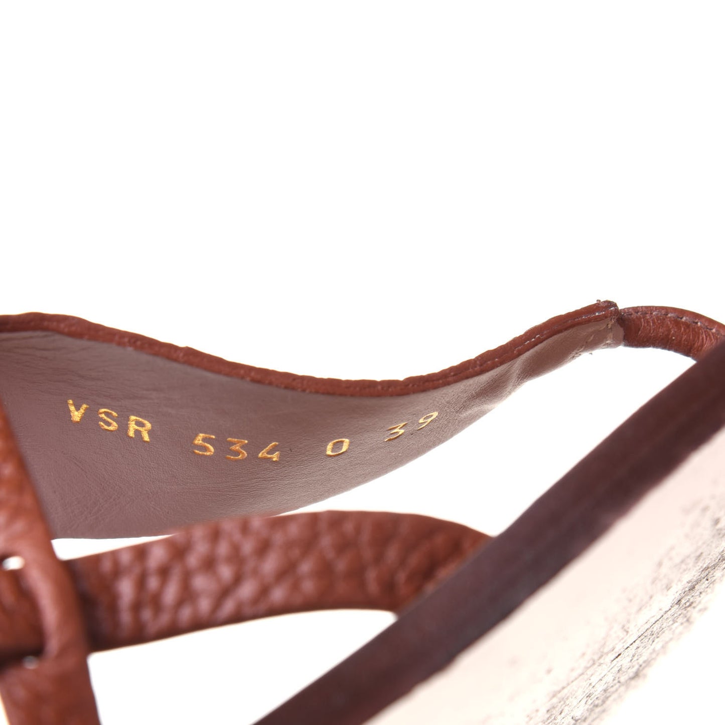 Pebbled Calfskin Rockstud Ankle Wrap Flat Thong Sandals 39 Bright Cognac
