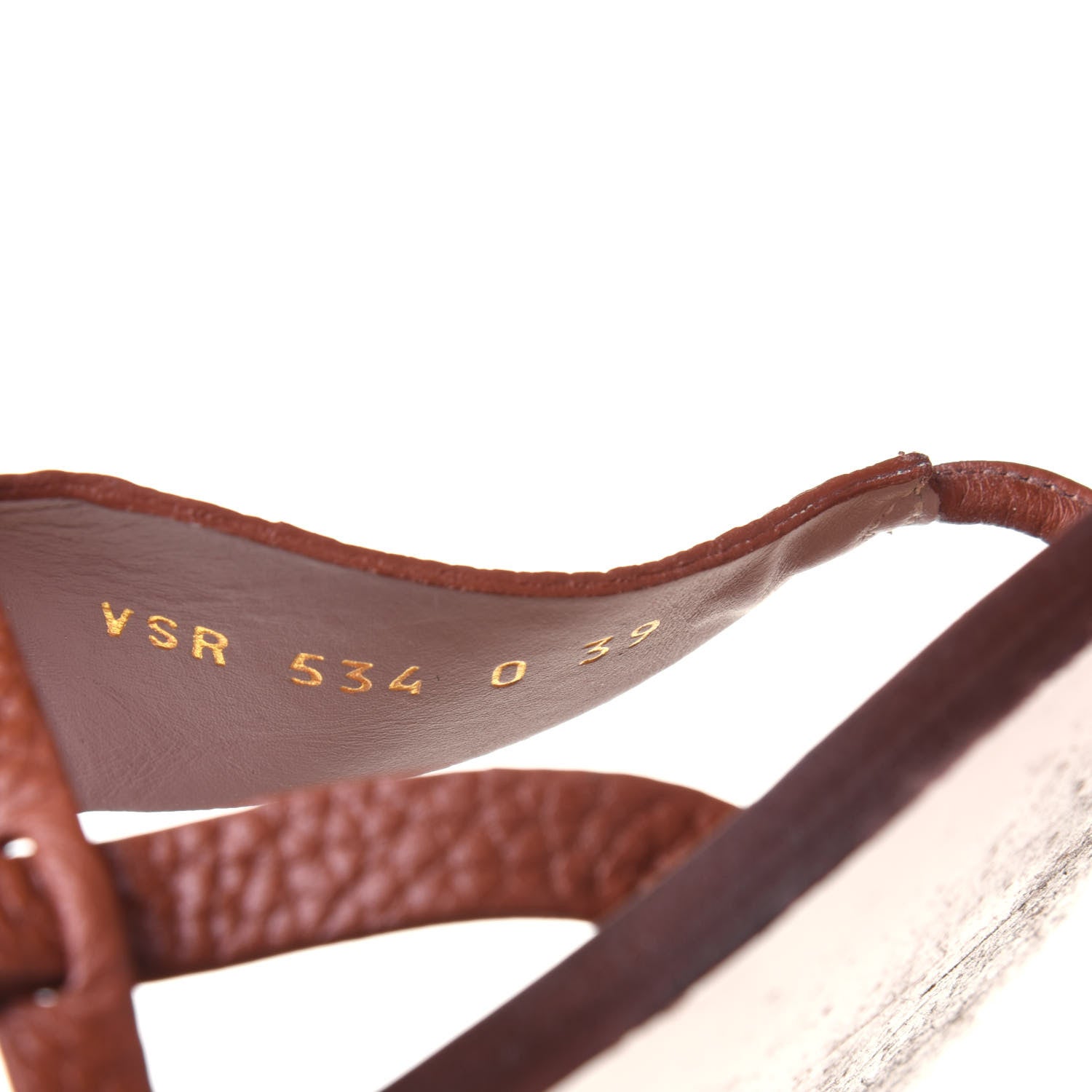 Valentino Garavani Pebbled Calfskin Rockstud Ankle Wrap Flat Thong Sandals 39 Bright Cognac 8 of 13