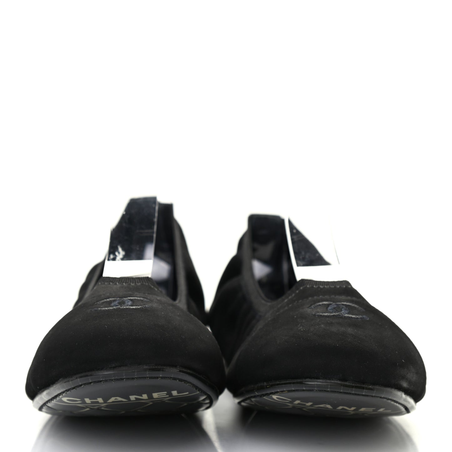 Nubuck Suede CC Elastic Cap Toe Ballerina Flats 39.5 Black