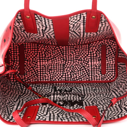 MCM Visetos Large Liz Reversible Shopper Tote Ruby Red 8 of 15