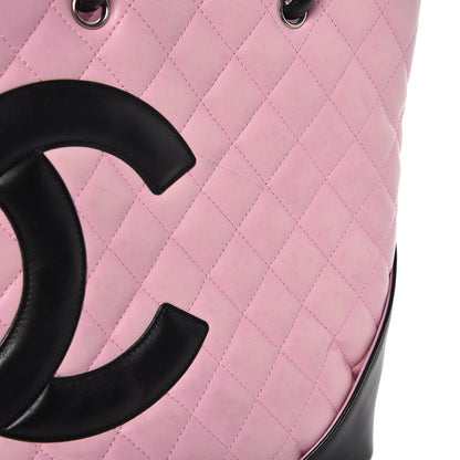 Chanel Calfskin Quilted Medium Cambon Tote Pink Black 14 of 14