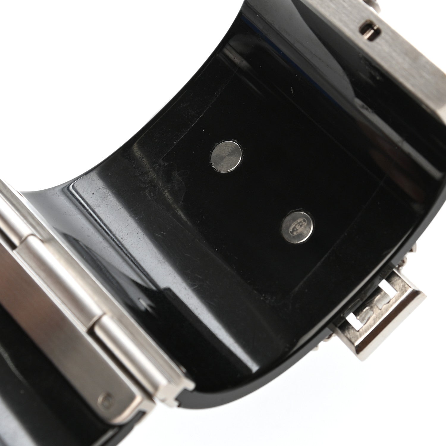 Chanel Resin Crystal CC Cross Cuff Black 5 of 6