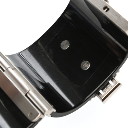 Chanel Resin Crystal CC Cross Cuff Black 5 of 6