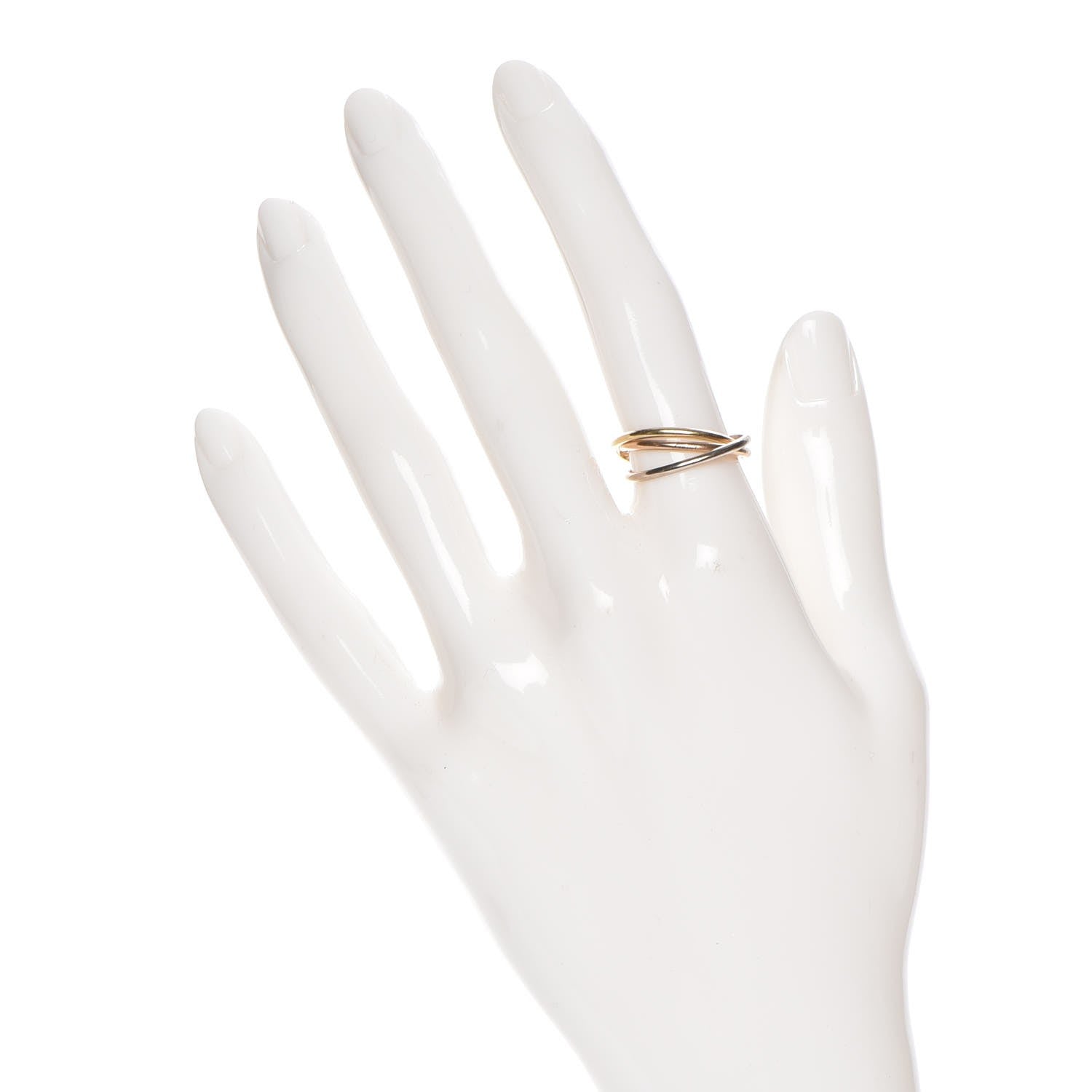 Cartier 18K Pink Yellow White Gold Extra Small Trinity Ring 51 5.75 2 of 6