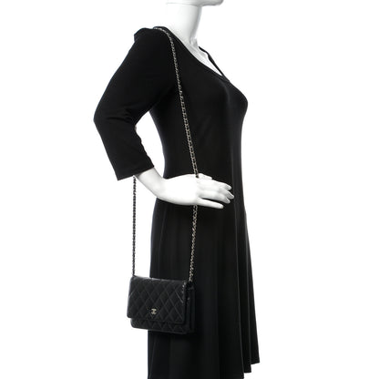 Chanel Lambskin Quilted Wallet On Chain WOC Black 2 of 11