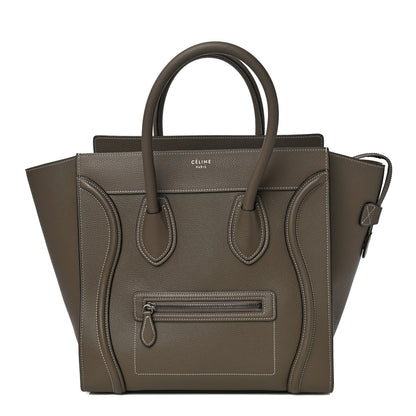 Celine Drummed Calfskin Mini Luggage Souris 2 of 9