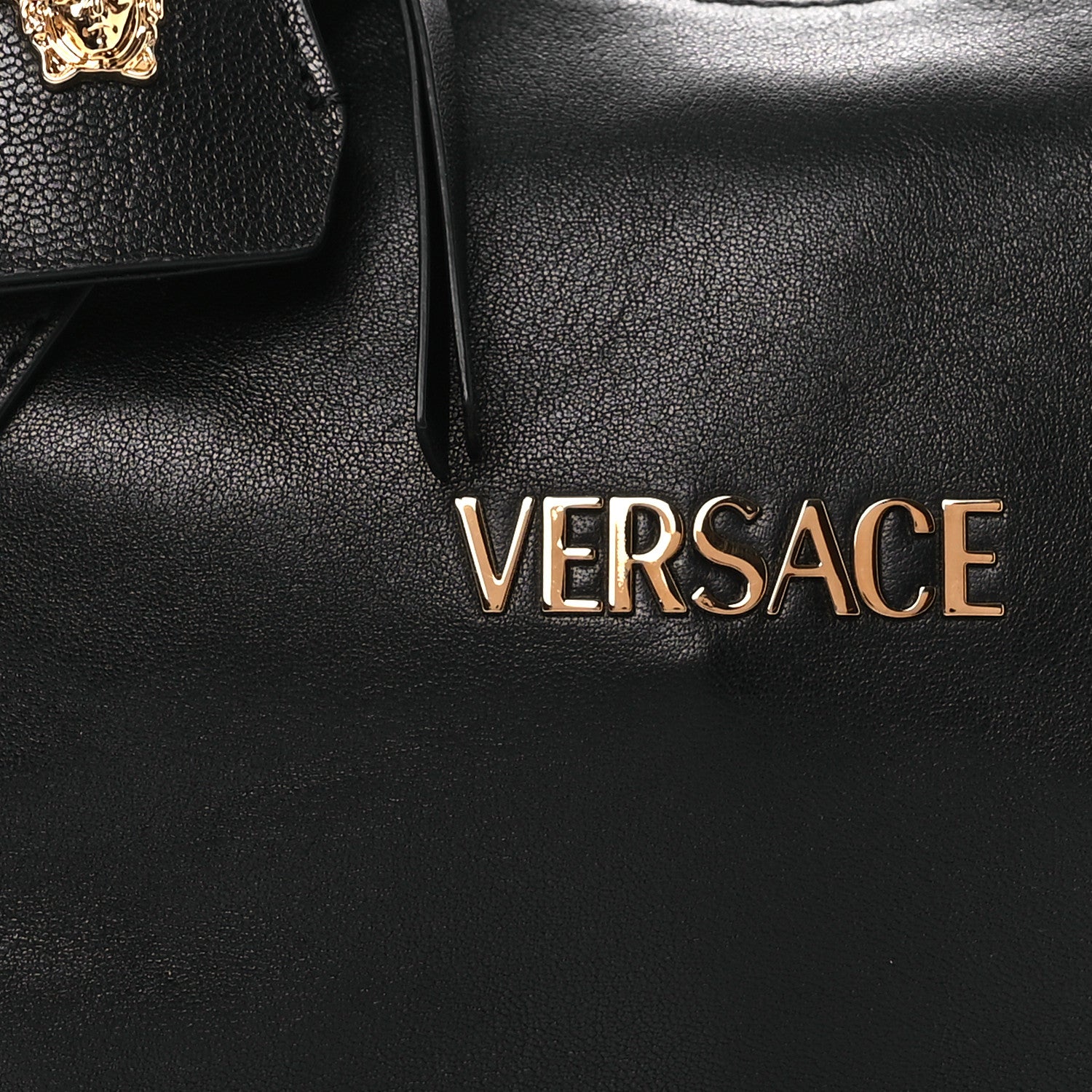 Versace Nappa Logo Tag Hobo Black 8 of 10