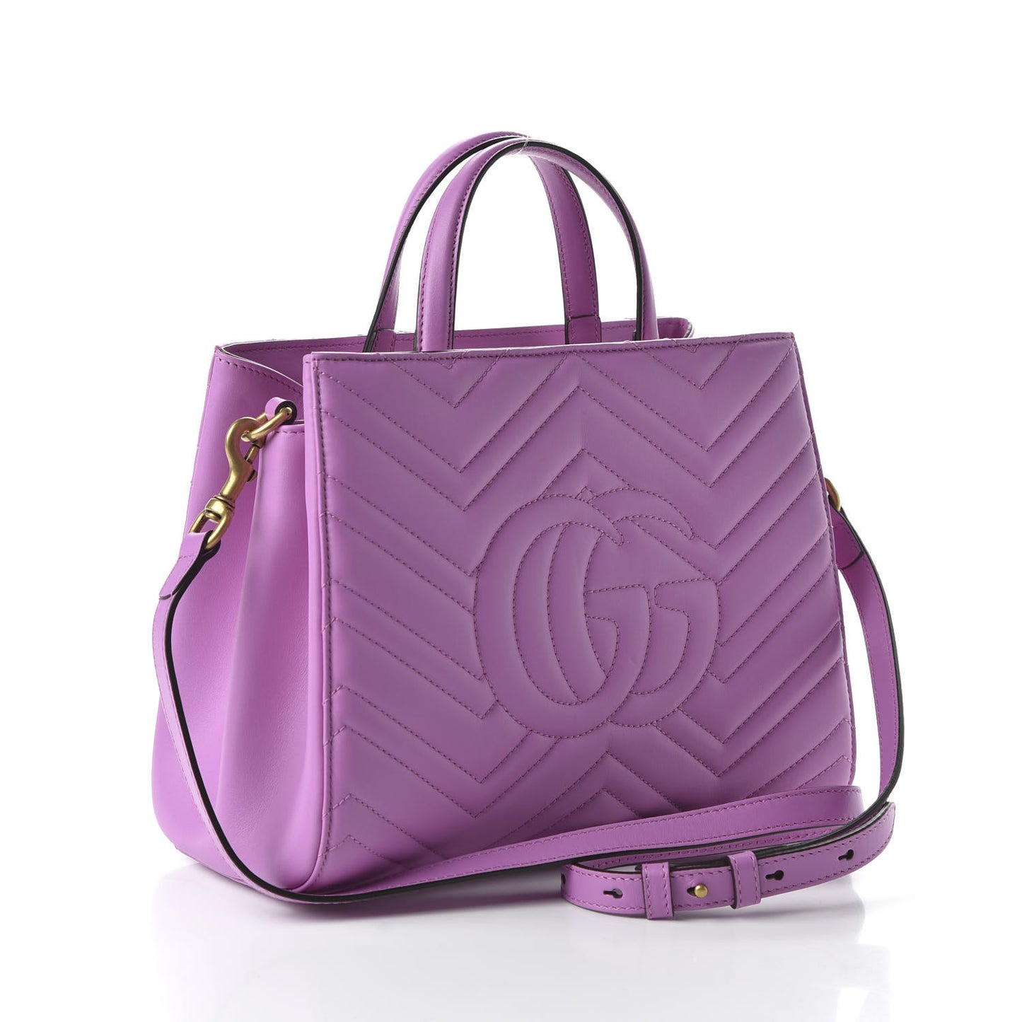 Calfskin Matelasse Small GG Marmont Tote Candy Mousse
