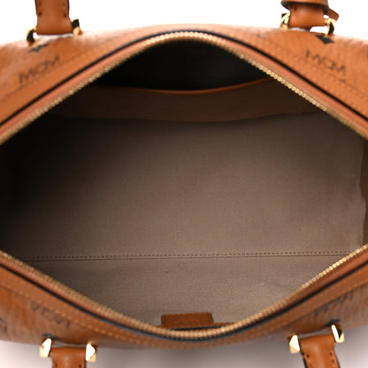 MCM Visetos Medium Boston Bag Cognac 5 of 13