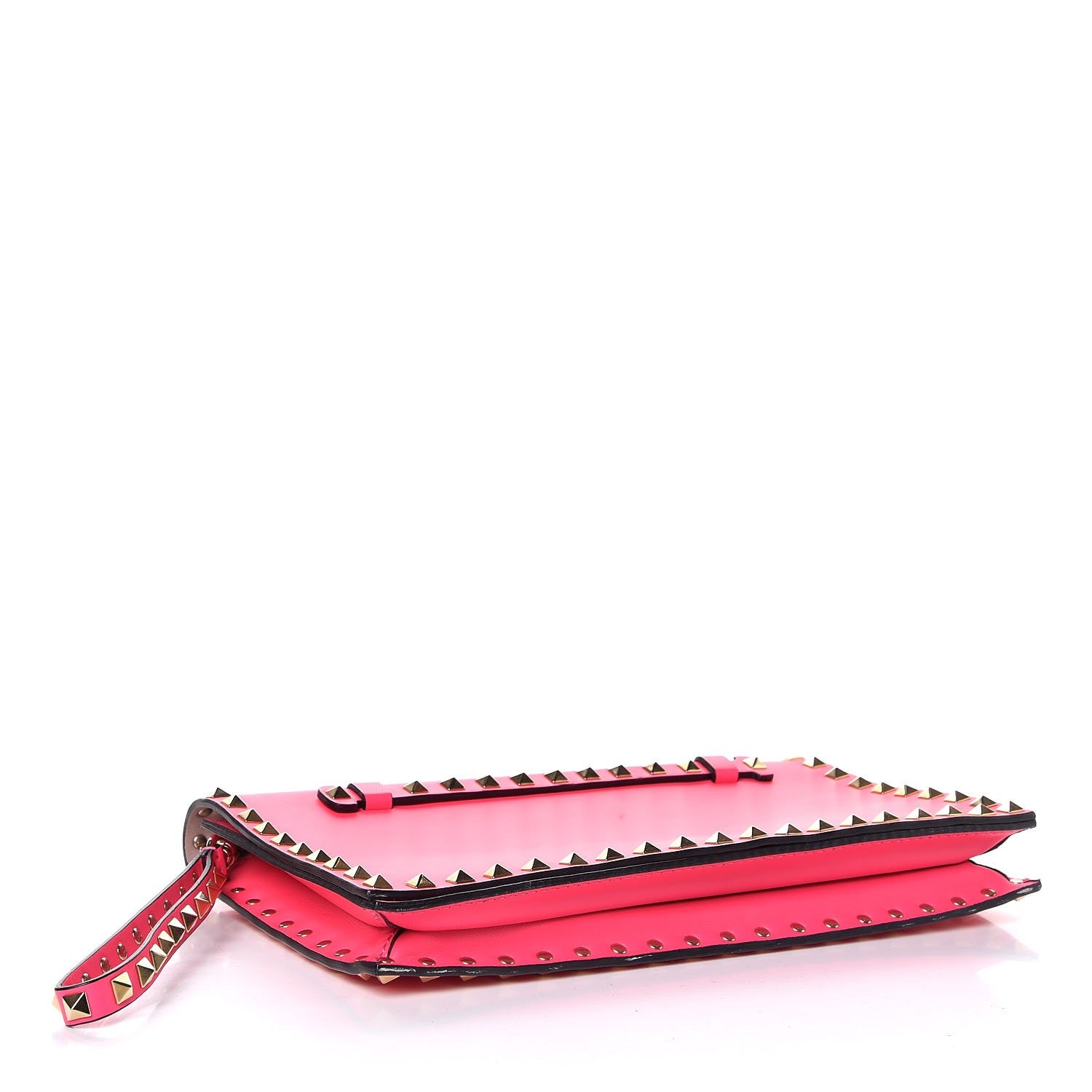 Valentino Garavani Nappa Rockstud Wristlet Clutch Fuxia Fluo 4 of 8