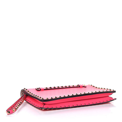 Valentino Garavani Nappa Rockstud Wristlet Clutch Fuxia Fluo 4 of 8