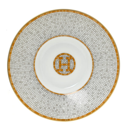 Hermes Porcelain Mosaique Au 24 Gold Coffee Cup and Saucer Set of 2 6 of 8