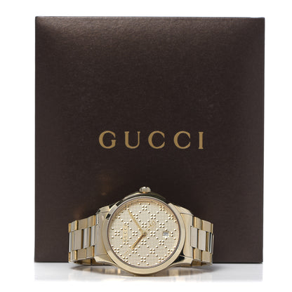 Gucci Stainless Steel 38mm G-Timeless Diamante Quartz Watch Gold 5 of 5