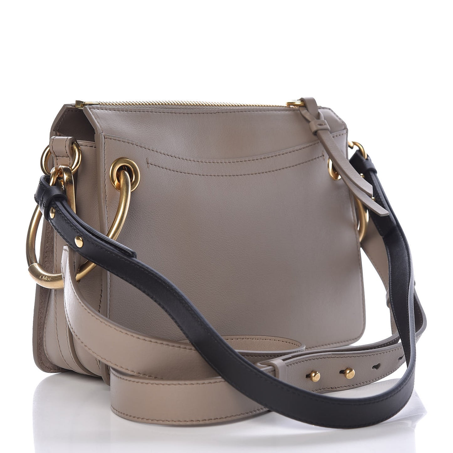 Calfskin Suede Small Roy Bag Motty Grey