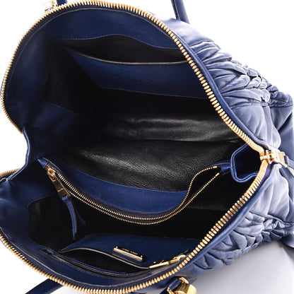 Miu Miu Nappa Matelasse Tote Blue 6 of 14