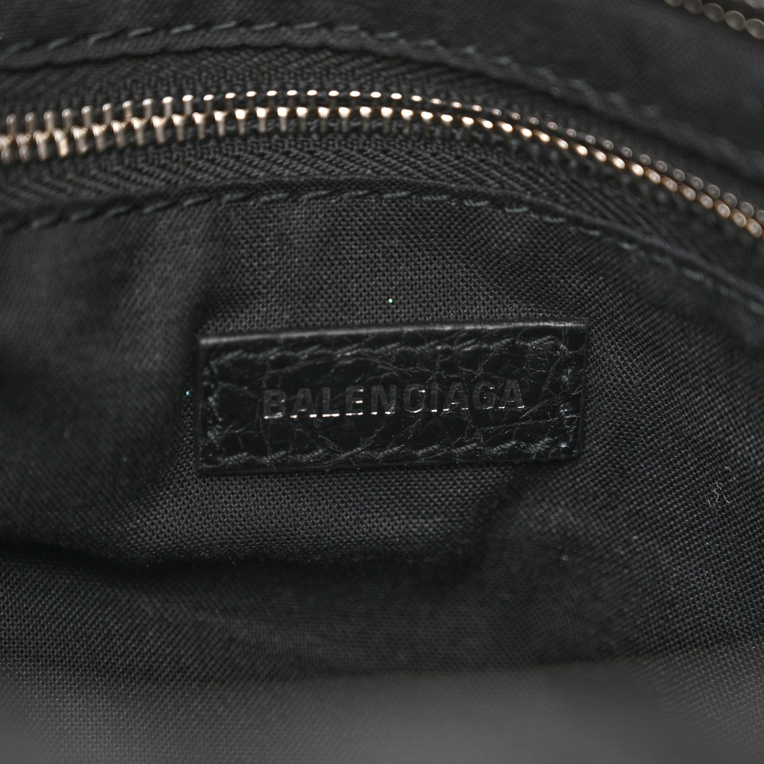 Balenciaga Agneau Classic Silver Hardware S City Logo Strap Black White 7 of 11
