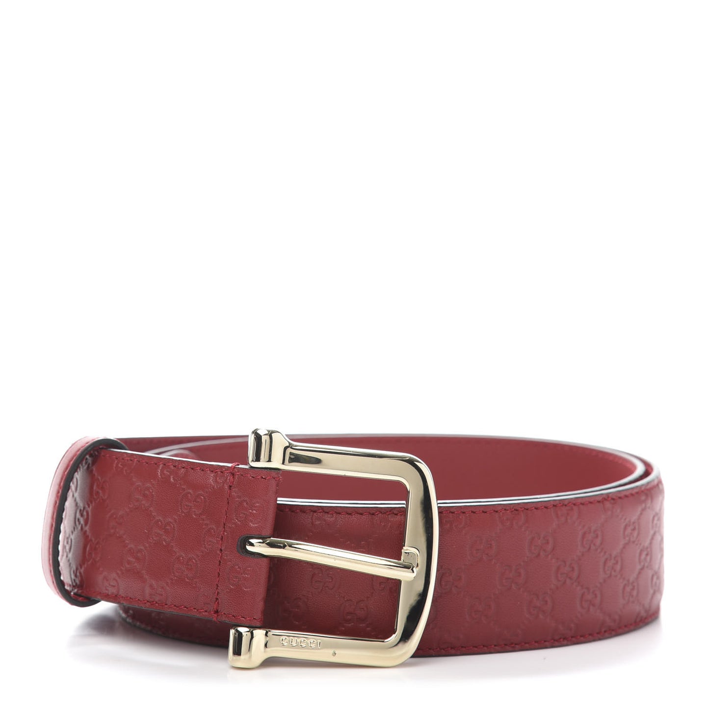 Soft Microguccissima Margaux Calfskin Belt 90 36 Rosso