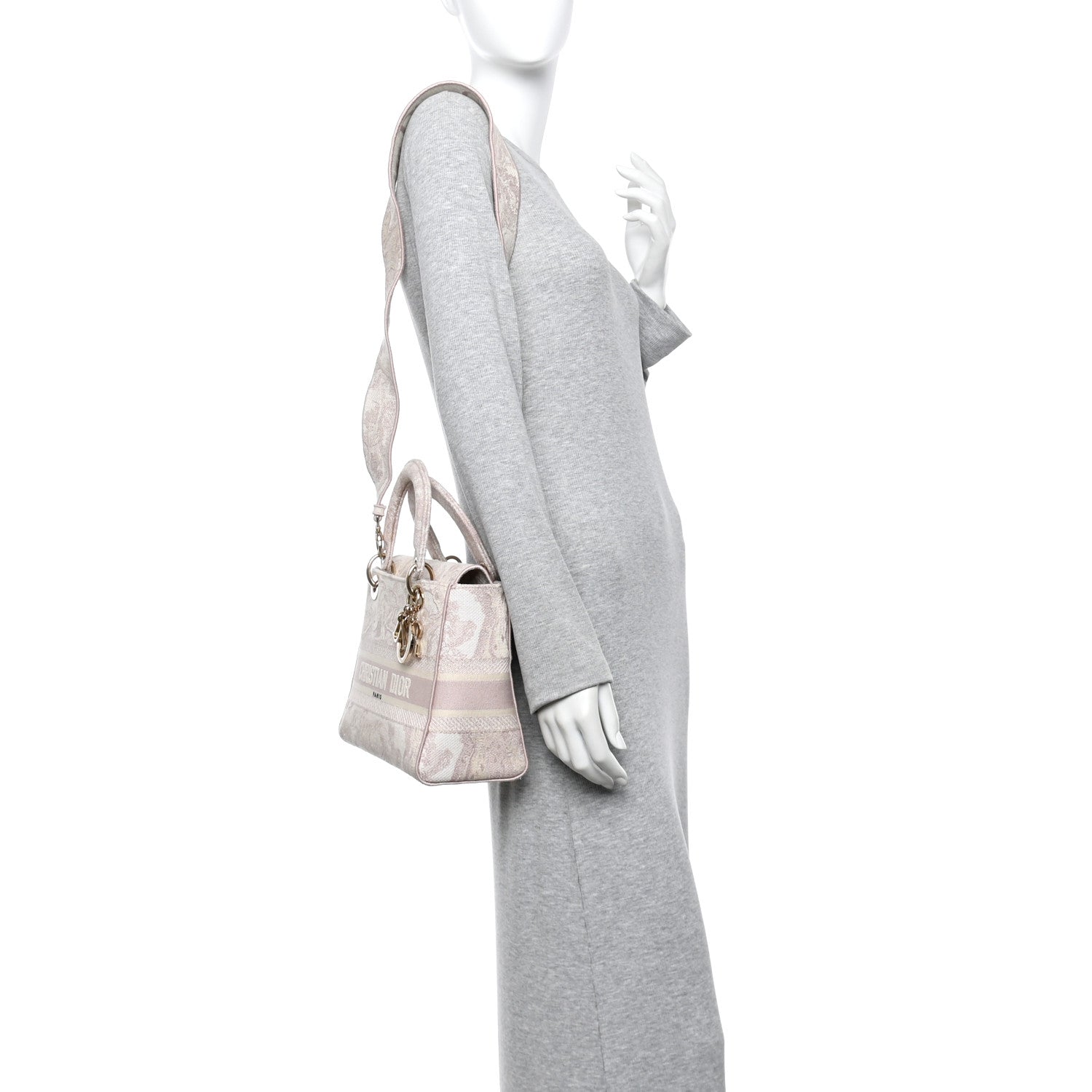 Christian Dior Canvas Toile De Jouy Reverse Embroidered Medium