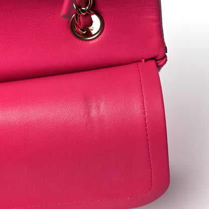 Chanel Lambskin Quilted Medium Double Flap Dark Pink 18 of 21