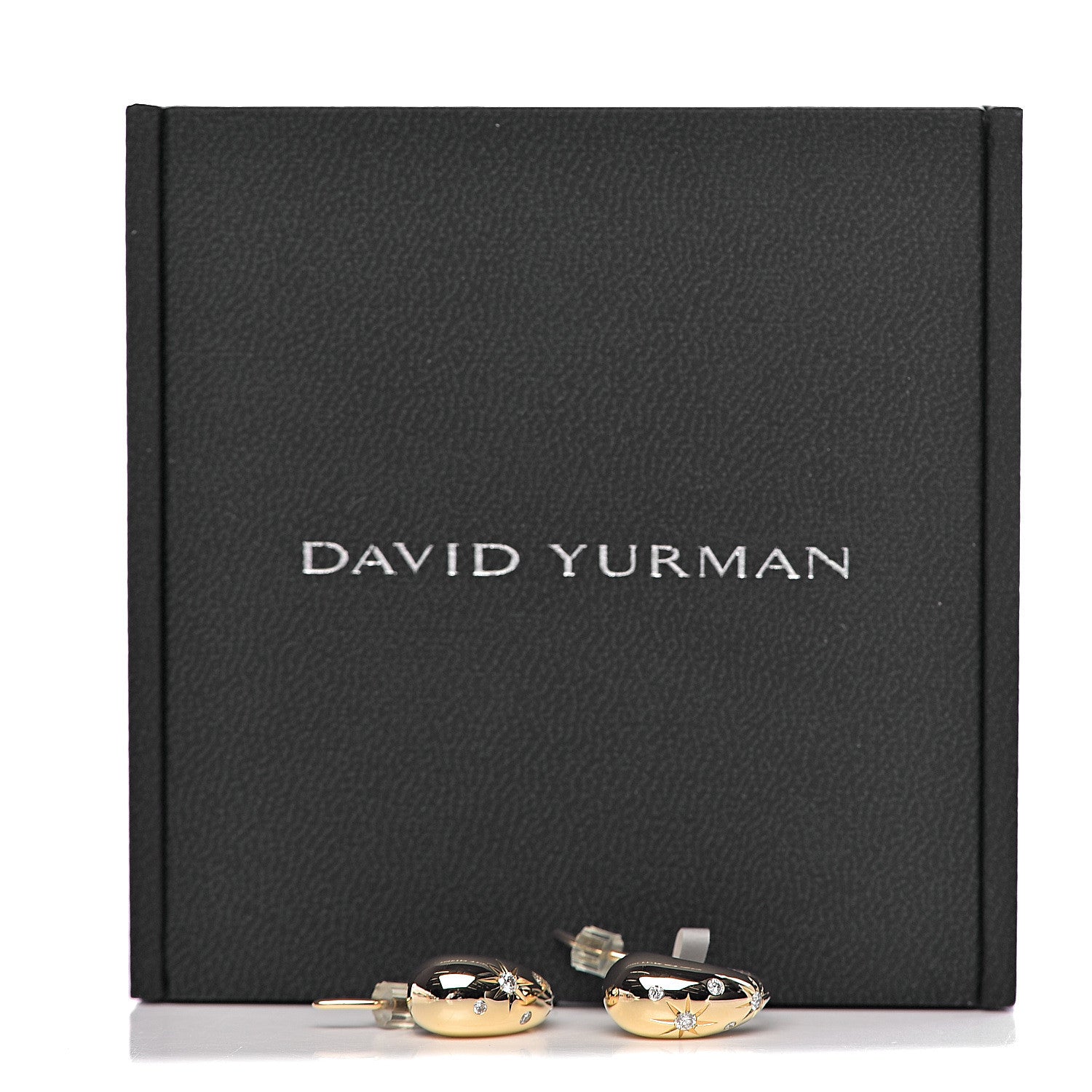 David Yurman 18K Yellow Gold Diamond Pure Form Pod Earrings 4 of 4