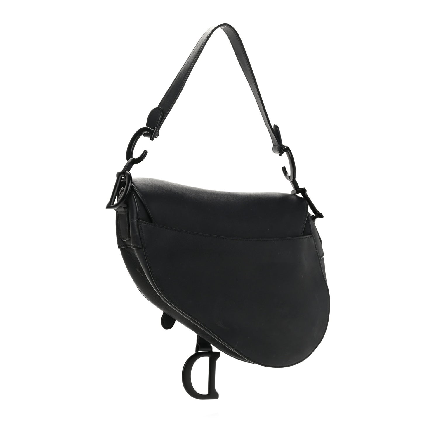 Ultra Matte Calfskin Mini Saddle Bag Black
