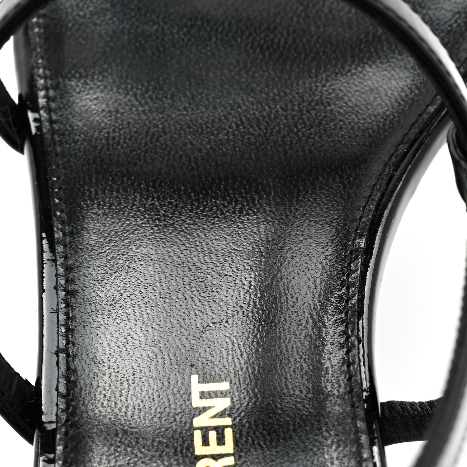 Saint Laurent Patent Calfskin Cassandra Monogram Sandals 37 Black 8 of 10