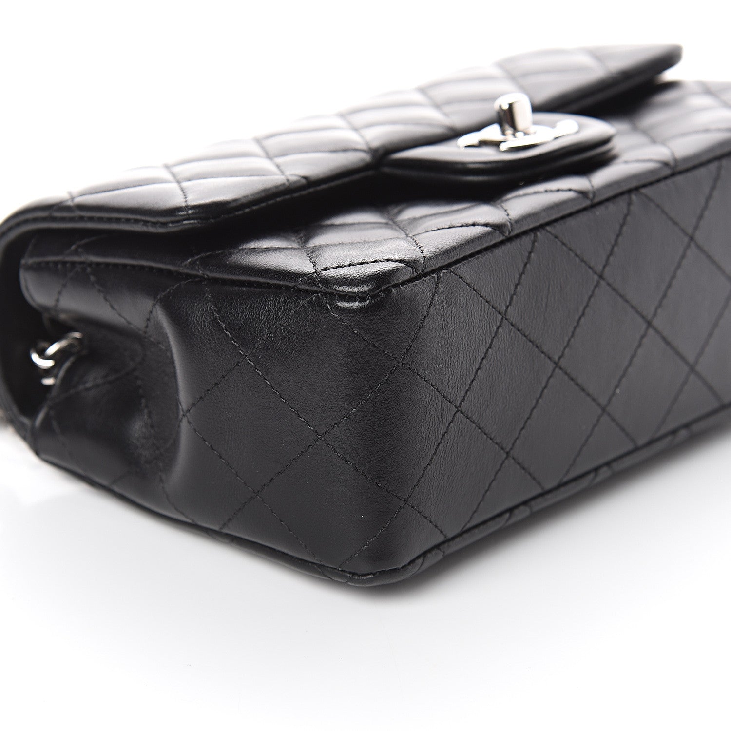 Chanel Lambskin Quilted Mini Rectangular Flap Black 7 of 8
