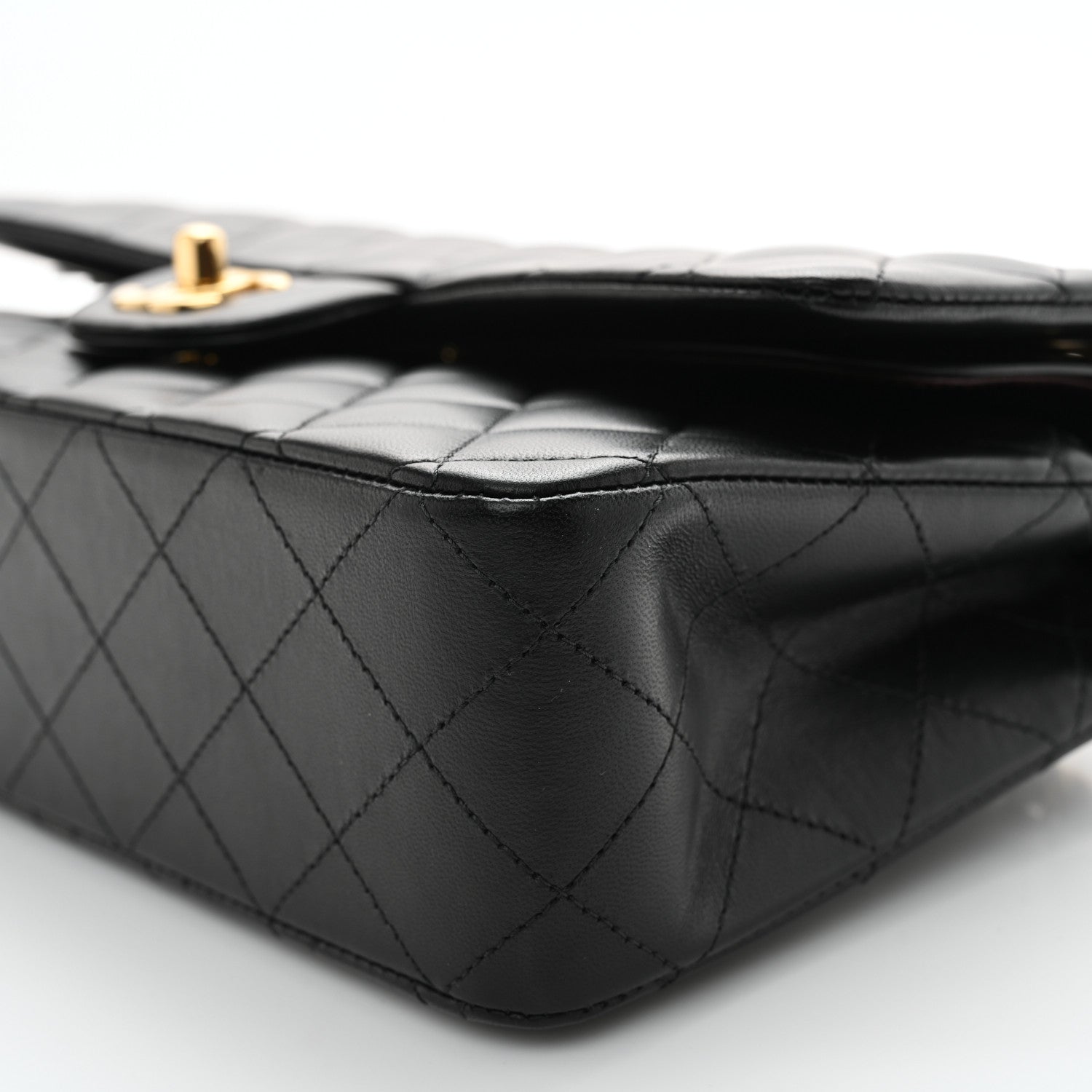 Chanel Lambskin Quilted Medium Double Flap Black 10 of 11