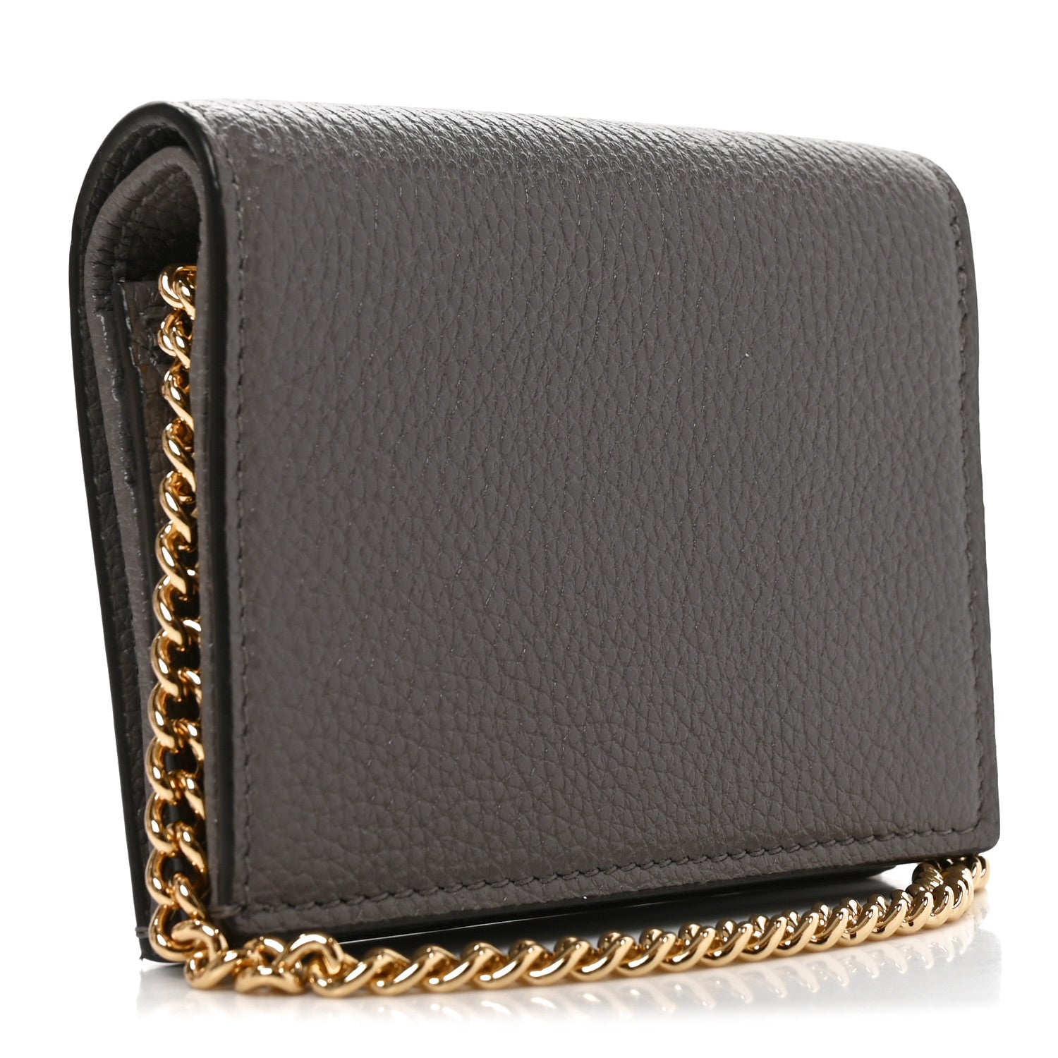 Gucci Grainy Calfskin Zumi Chain Card Case Wallet Dusty Grey 3 of 6