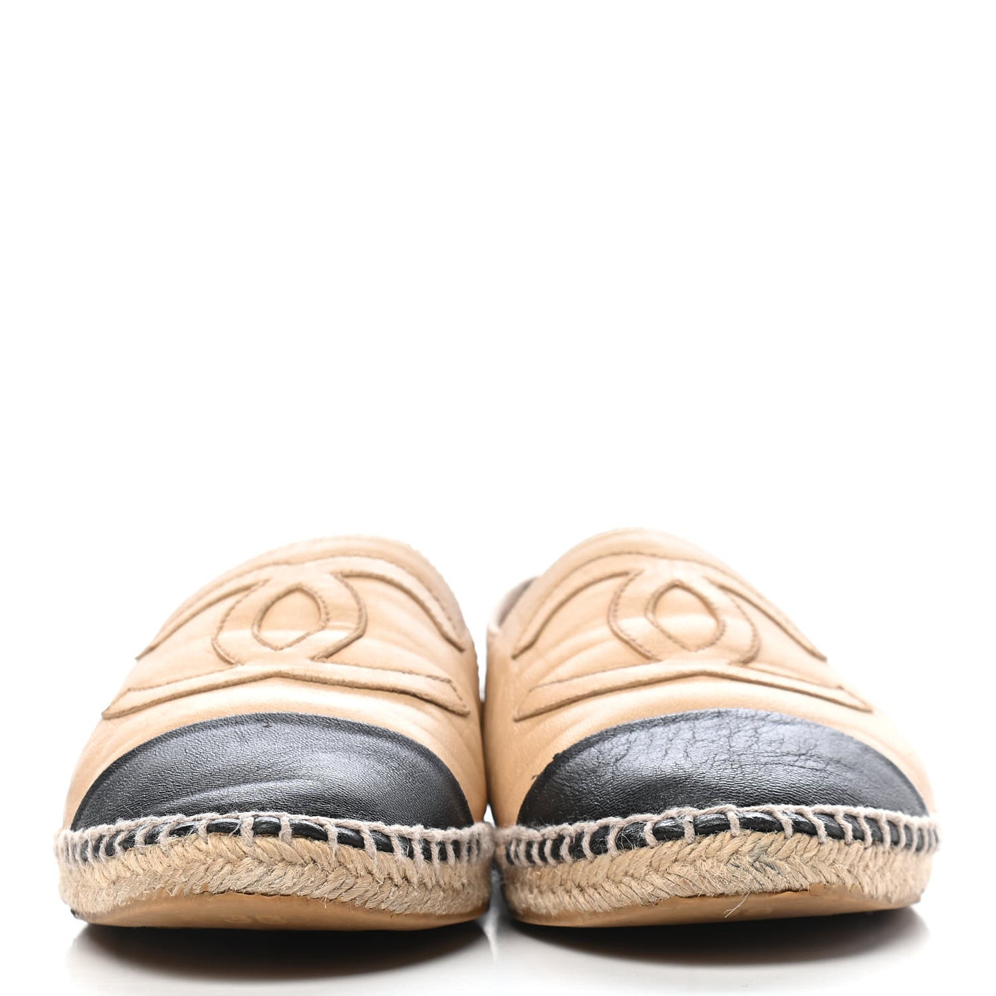 Lambskin CC Espadrilles 38 Beige Black