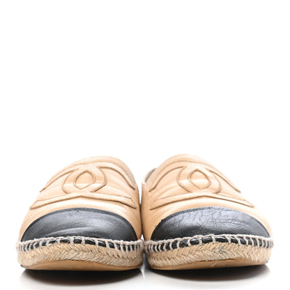 Chanel Lambskin CC Espadrilles 38 Beige Black 2 of 11