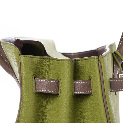 Hermes Togo Bi Color Horseshoe Birkin 35 Vert Anis Etoupe 33 of 35