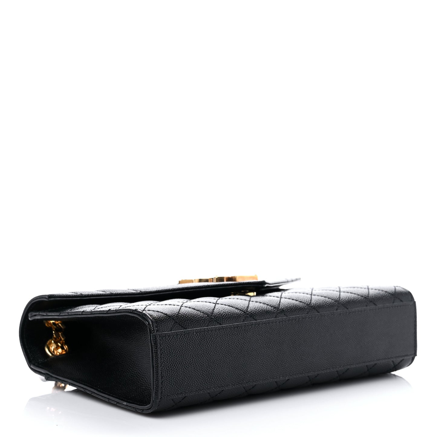 Grain De Poudre Textured Mixed Matelasse Triquilt Medium Monogram Satchel Black