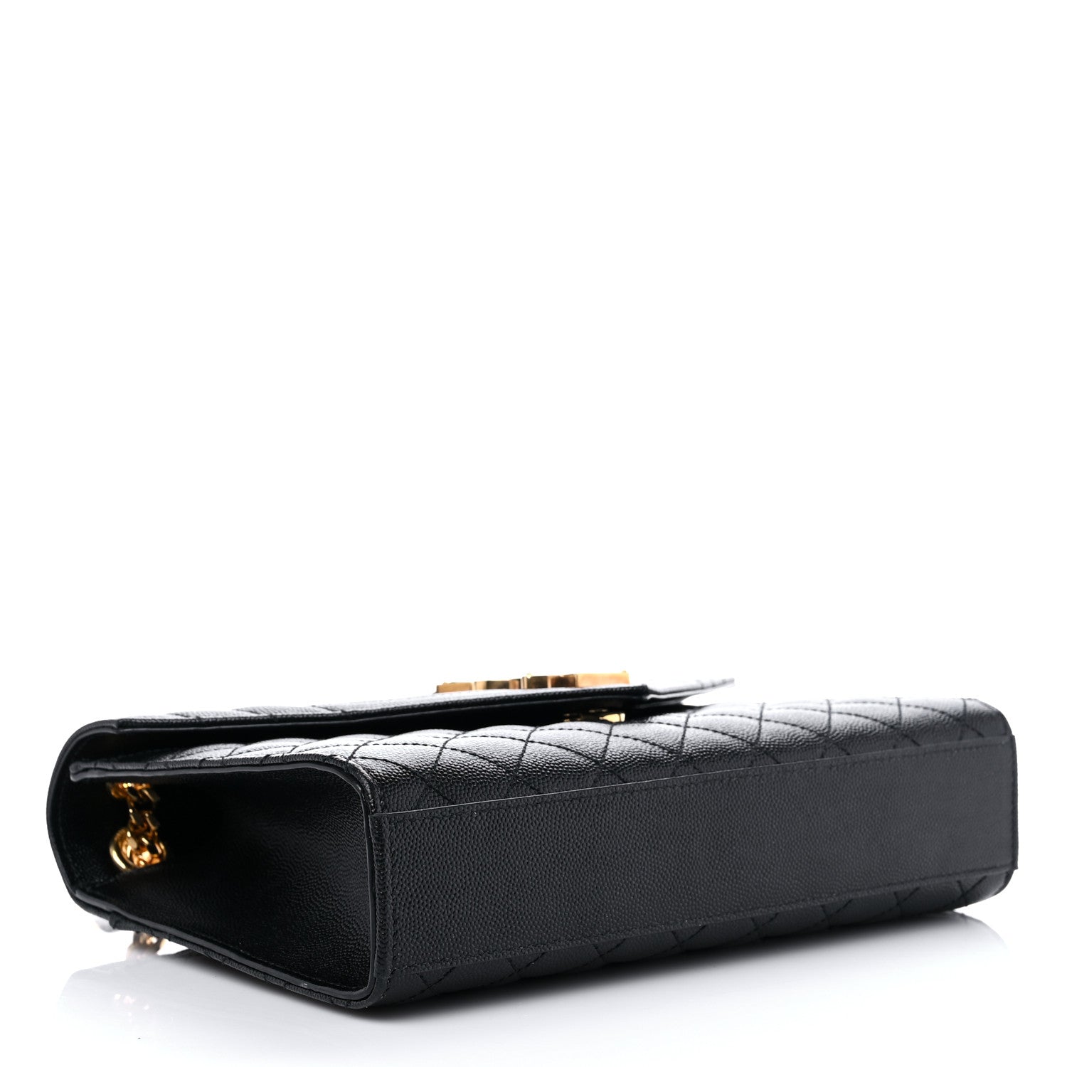 Saint Laurent Grain De Poudre Textured Mixed Matelasse Triquilt Medium Monogram Satchel Black 4 of 14