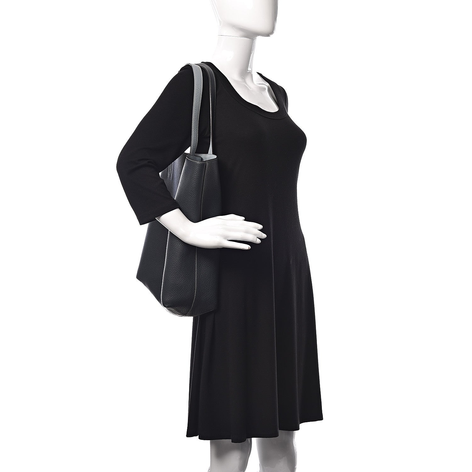 Hermes Taurillon Clemence Double Sens 36 Reversible Tote Bleu Lin Bleu Obscur 3 of 18