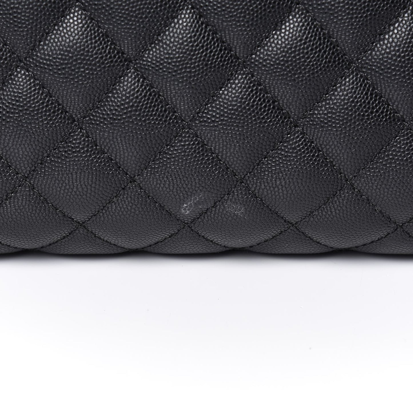 Caviar Lizard Quilted Large Coco Handle Flap Black