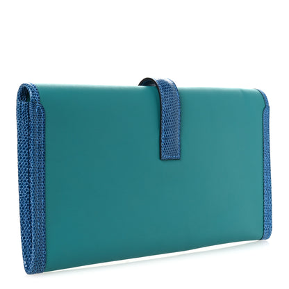 Hermes Swift Lizard Jige Elan Touch 29 Clutch Bleu Paon Mykonos 3 of 8