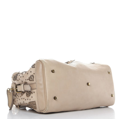 Burberry Calfskin Heart Studded Satchel Beige 5 of 16