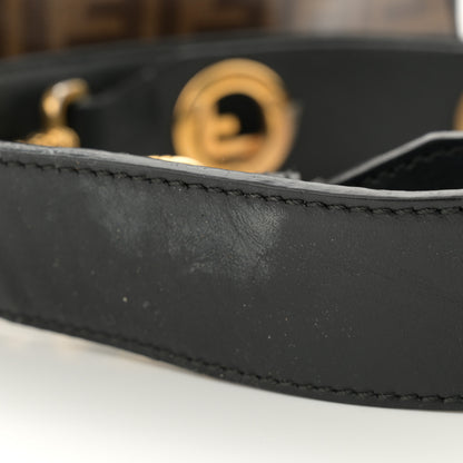 Fendi Glazed Fabric Vitello Century F is Fendi FF 1974 Stamp Patch Camera Case Mogano Panna Black 13 of 17