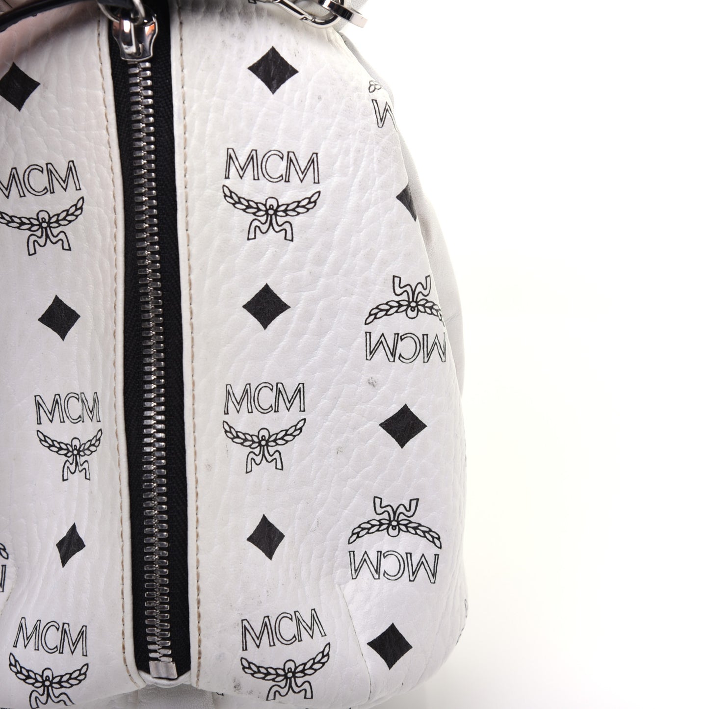 Calfskin Visetos Rabbit Zoo Doll Crossbody White