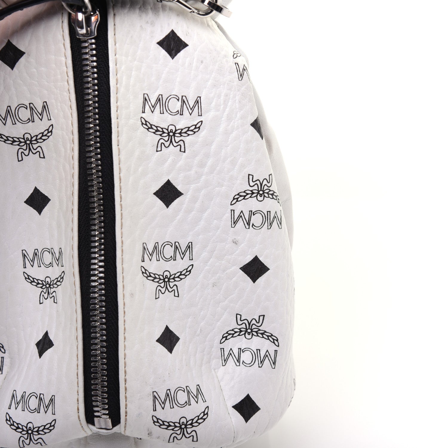 MCM Calfskin Visetos Rabbit Zoo Doll Crossbody White 13 of 20