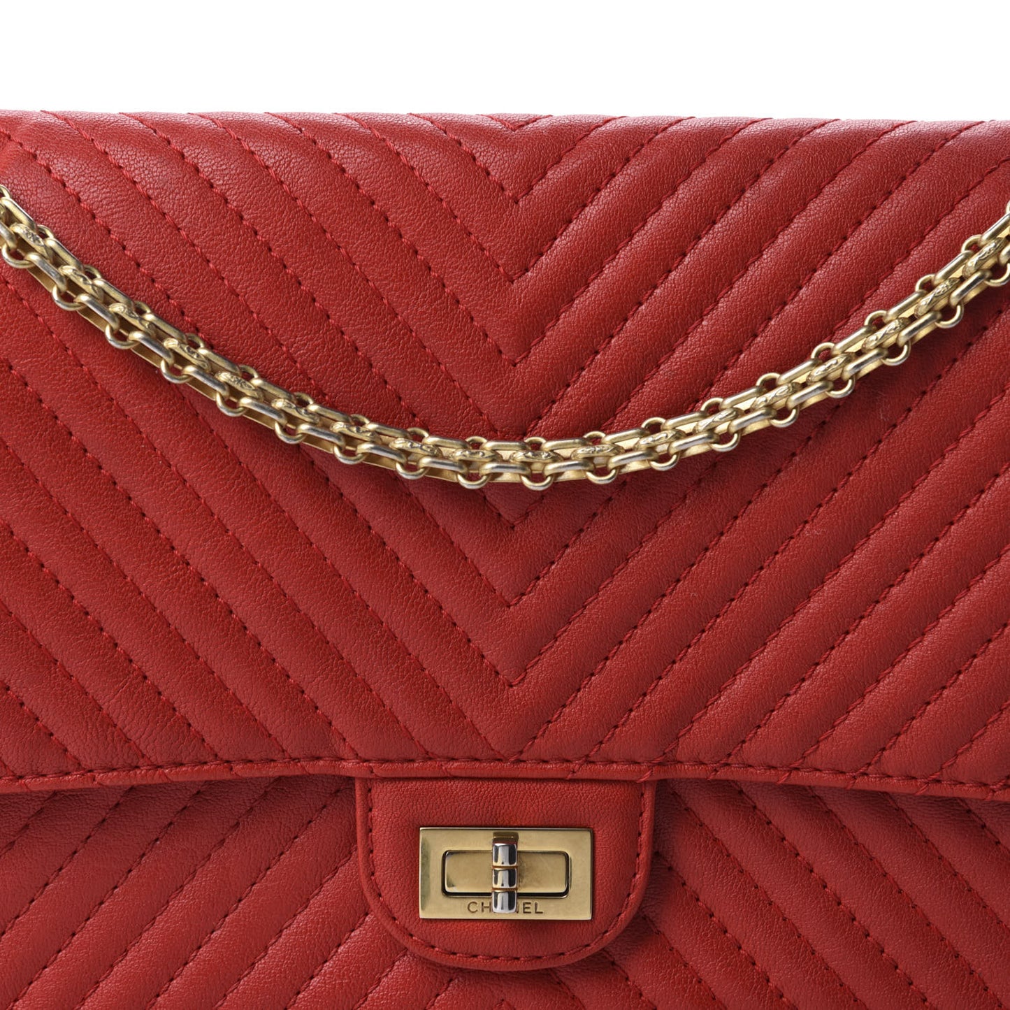 Sheepskin Chevron Quilted 2.55 Reissue 226 Flap Red