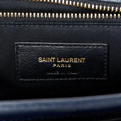 Saint Laurent Lambskin Quilted Mini Becky Chain Bag Blue Charron 6 of 11