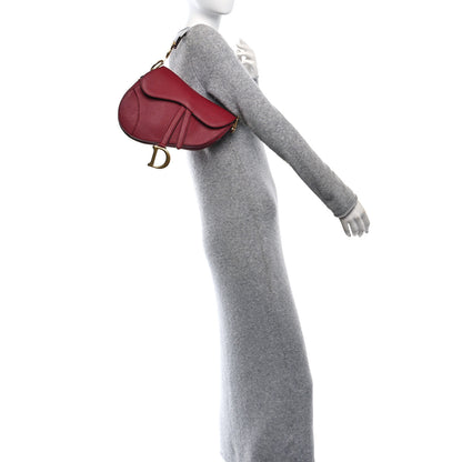 Christian Dior Grained Calfskin Saddle Bag Red 2 of 11