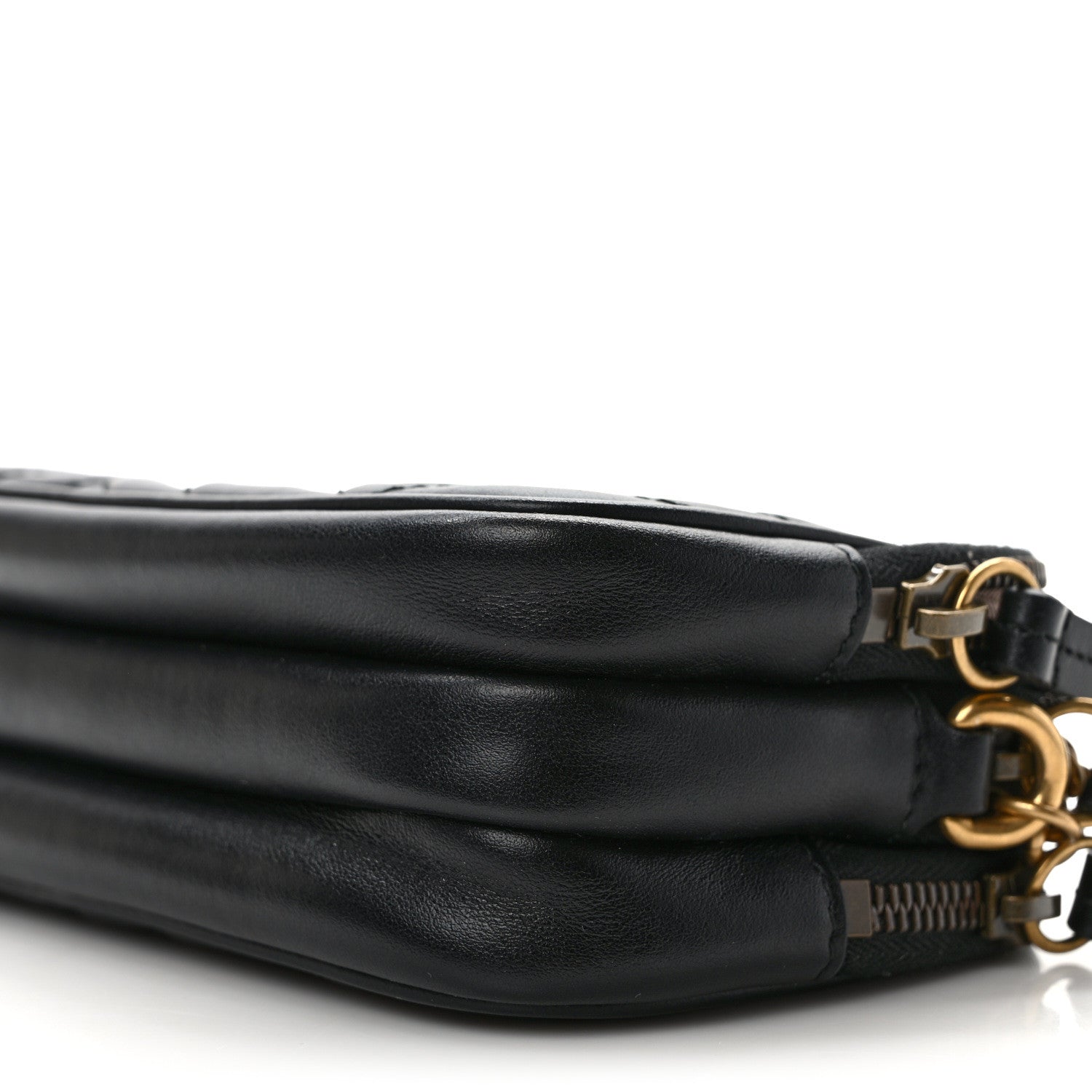 Gucci Calfskin Matelasse Mini GG Marmont Chain Crossbody Bag Black 8 of 10