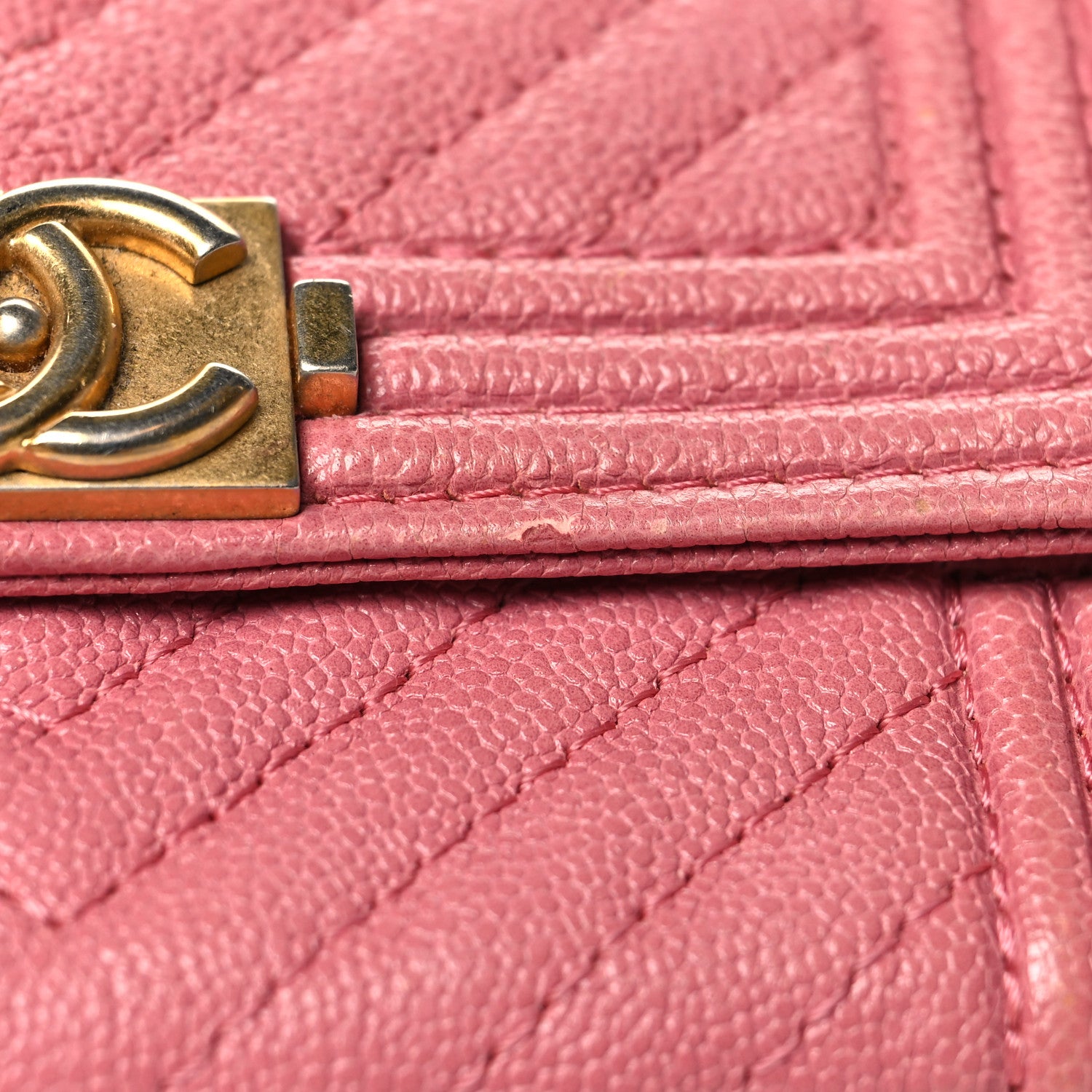 Chanel Caviar Chevron Quilted Boy Flap Card Holder Wallet Light Pink 13 of 14