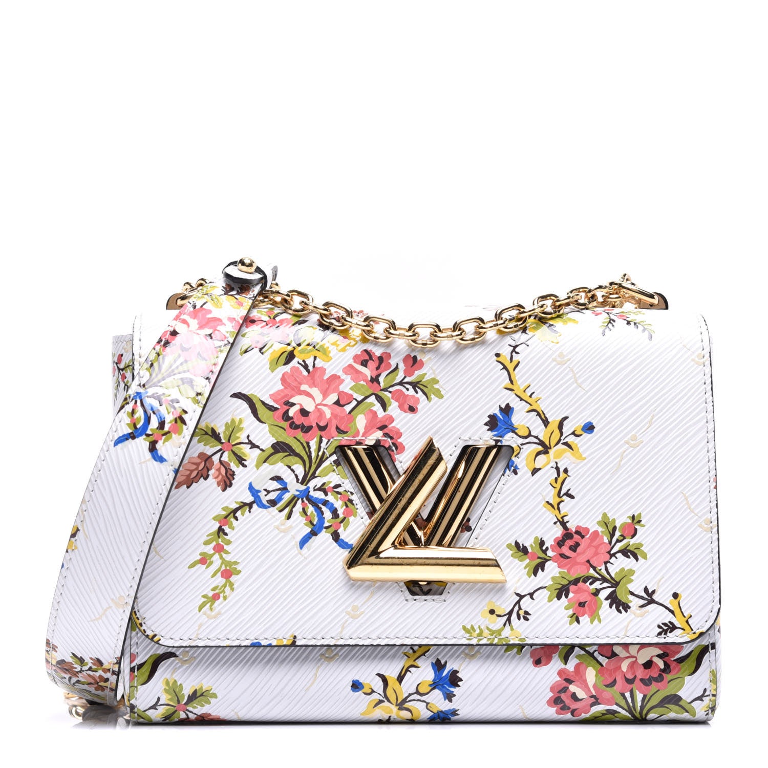 Louis Vuitton Epi Romantic Blossoms Twist Shoulder Bag MM White